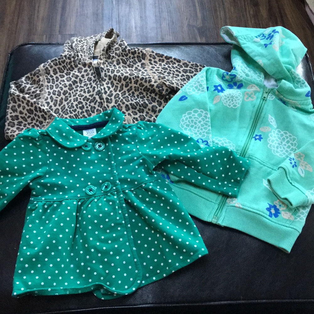 Bundle of 3 baby girl coats sz 9 months